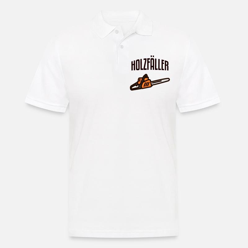 Holzfäller Baumfäller Axt - Männer Poloshirt - Weiß