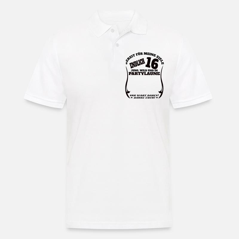 16. Geburtstag Mädchen & Junge Gästebuch - Männer Poloshirt - Weiß