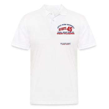 45. Geburtstag Mann und Frau Gästebuch - Männer Poloshirt - Weiß - Vorne - Kai (181cm)