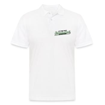 Farben änderbar | Schweinehund gefressen | mollig - Männer Poloshirt - Weiß - Vorne - Kai (181cm)