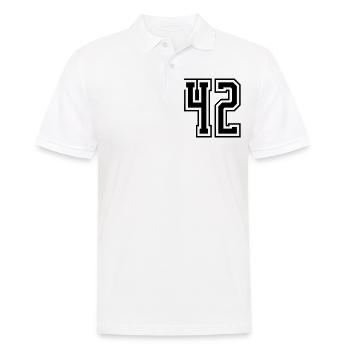 42 Number number - Men's Polo Shirt - white - Front - Kai (181cm)