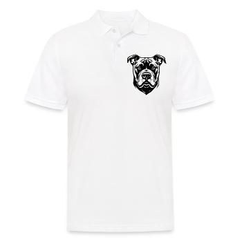 Staffordshire Bull Terrier Dog Head - Men's Polo Shirt - white - Front - Kai (181cm)