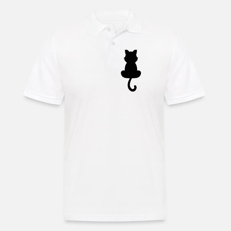 chat - Polo Homme - blanc