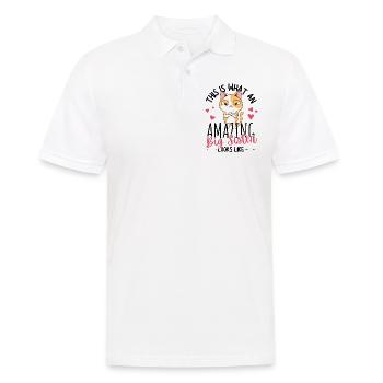 Annonce de grossesse avec un mignon chat kawaii - Polo Homme - blanc - Devant - Kai (181cm)