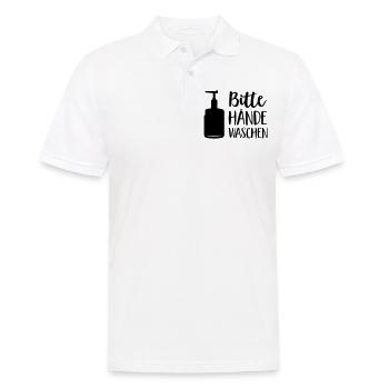 Hände waschen - Männer Poloshirt - Weiß - Vorne - Kai (181cm)