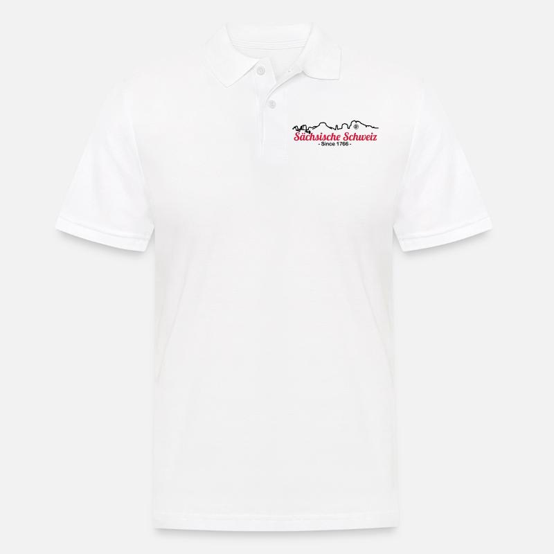 Sächsiche Schweiz - Skyline - Männer Poloshirt - Weiß