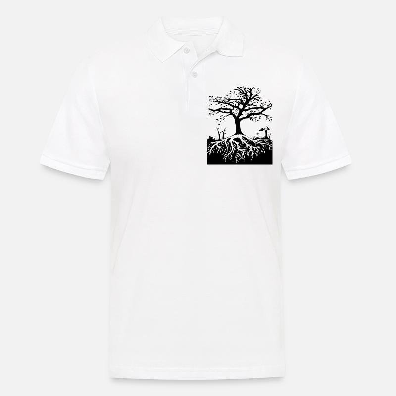Baum des Lebens Glücksbaum, Hoffnung - Männer Poloshirt - Weiß