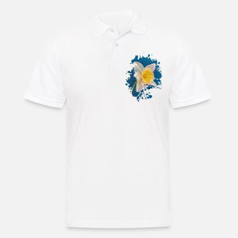 Blume - Männer Poloshirt - Weiß