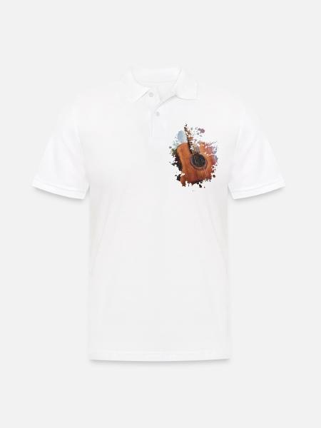 Gitarre - Männer Poloshirt - Weiß