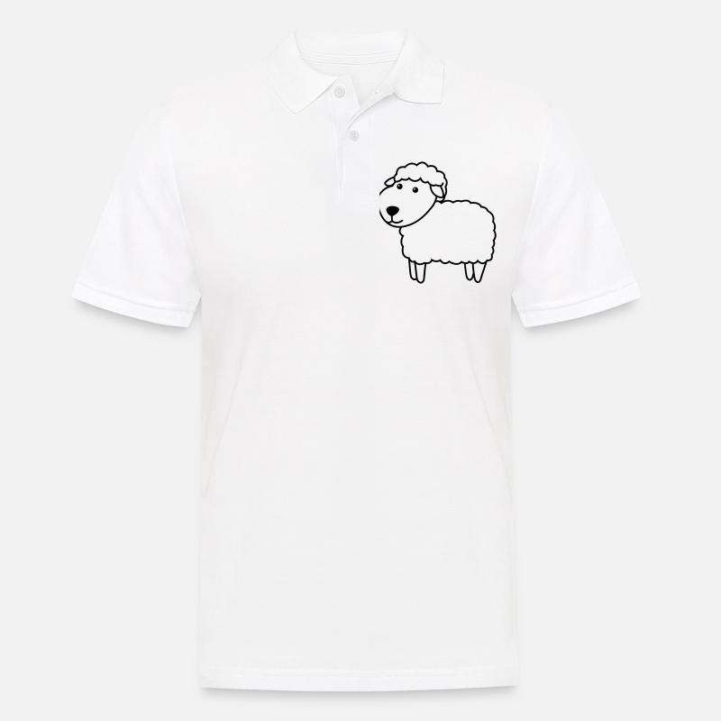 Schaf Comic Tier - Männer Poloshirt - Weiß