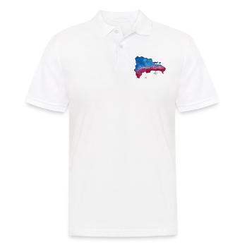 Map blue red Dominican Republic - Men's Polo Shirt - white - Front - Kai (181cm)