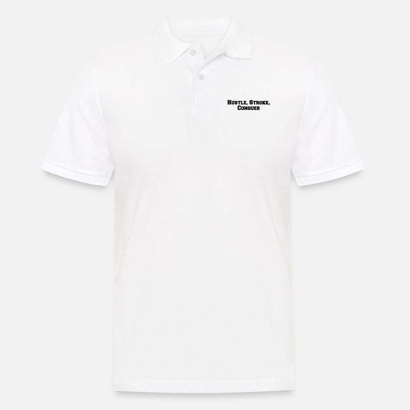 Billard - Hustle, Stroke, Conquer - Männer Poloshirt - Weiß