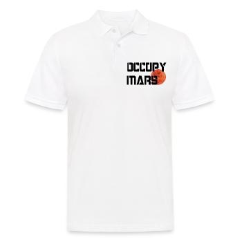 OCCUPY MARS - Men's Polo Shirt - white - Front - Kai (181cm)