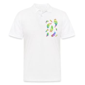 Feathers Rainbow vintage style gift idea - Men's Polo Shirt - white - Front - Kai (181cm)