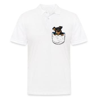 Chien en poche de chiot de poche - Polo Homme - blanc - Devant - Kai (181cm)