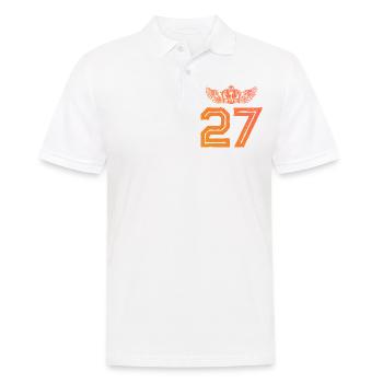 27 Zahl Krone - Männer Poloshirt - Weiß - Vorne - Kai (181cm)