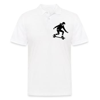 Skateboarding Frau Silhouette Skateboard - Männer Poloshirt - Weiß - Vorne - Kai (181cm)
