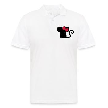 Mäuschenschleife / mouse with bow Cute mouse - Men's Polo Shirt - white - Front - Kai (181cm)