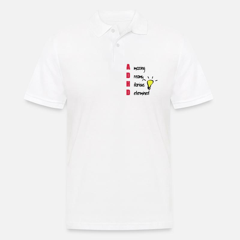 ADHD / ADHS Support Geschenk - Männer Poloshirt - Weiß