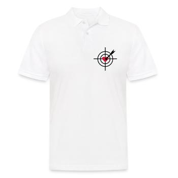 2541614 15588441 Heart - Men's Polo Shirt - white - Front - Kai (181cm)