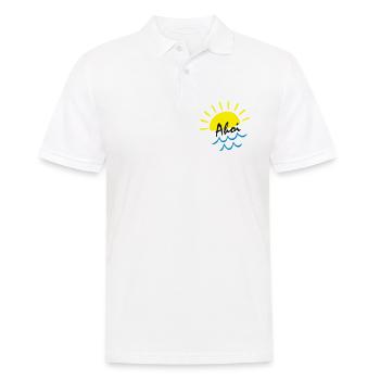 Ambiances estivales : Soleil au-dessus des vagues de mer - Polo Homme - blanc - Devant - Kai (181cm)