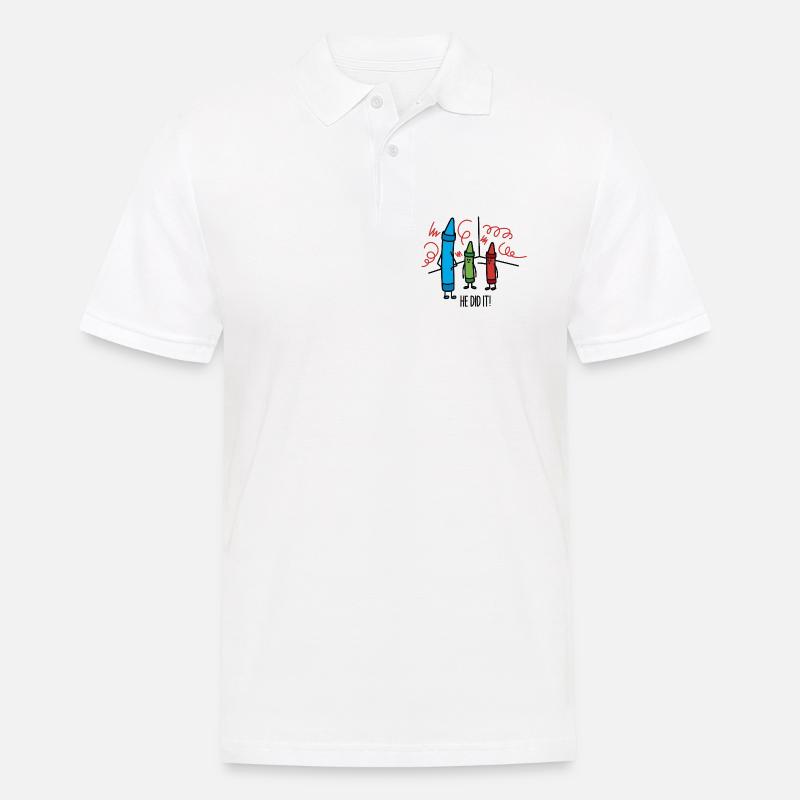 He did it - wasco crayons - Männer Poloshirt - Weiß
