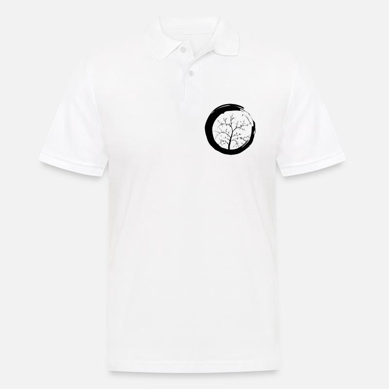 Lebensbaum Zen Baum Herbst - Männer Poloshirt - Weiß