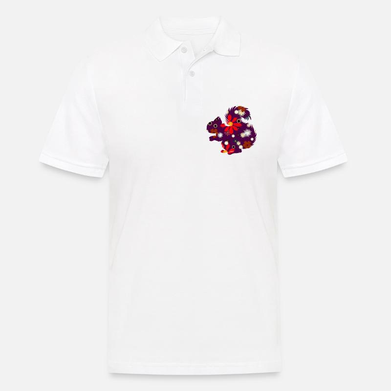 Herbstoutfit freizeit, eichhörnchchen design - Männer Poloshirt - Weiß