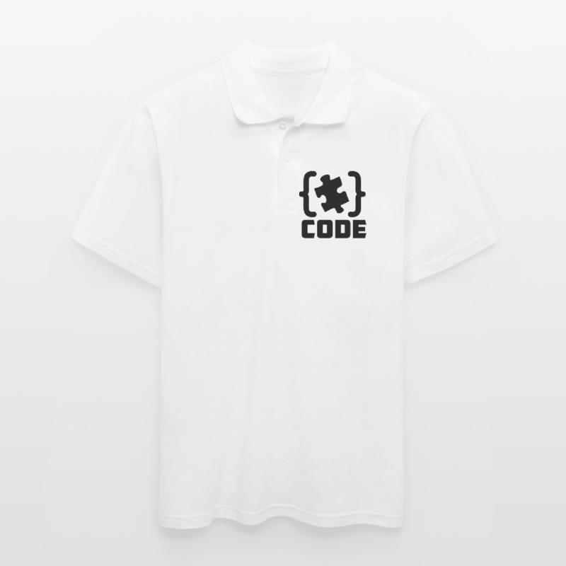 programmer Code puzzle piece solving Men's Polo Shirt