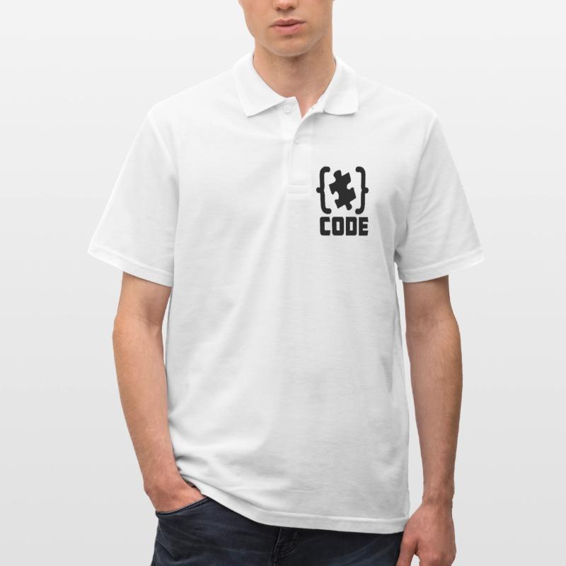 programmer Code puzzle piece solving Men's Polo Shirt