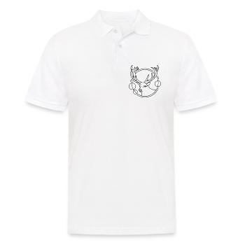 Cerf en forme géométrique - Conception d’art au trait - Polo Homme - blanc - Devant - Kai (181cm)