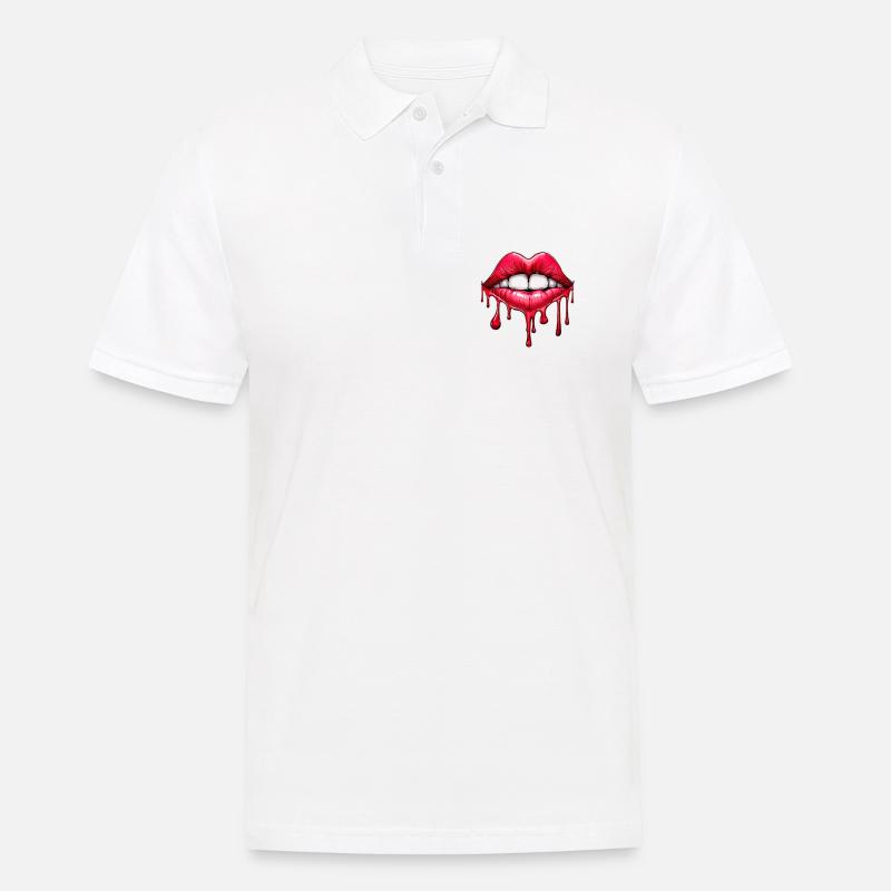 Lips - Men's Polo Shirt - white