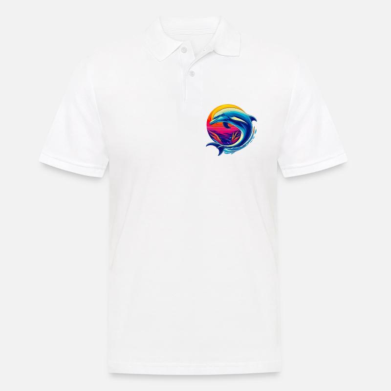 Delfin - Männer Poloshirt - Weiß