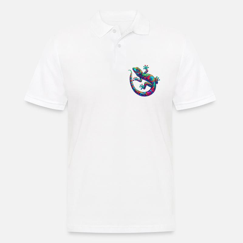 Gecko - Männer Poloshirt - Weiß