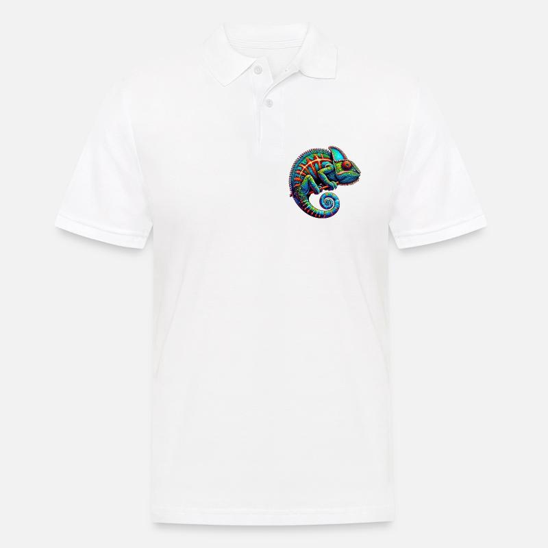 Chamäleon - Männer Poloshirt - Weiß