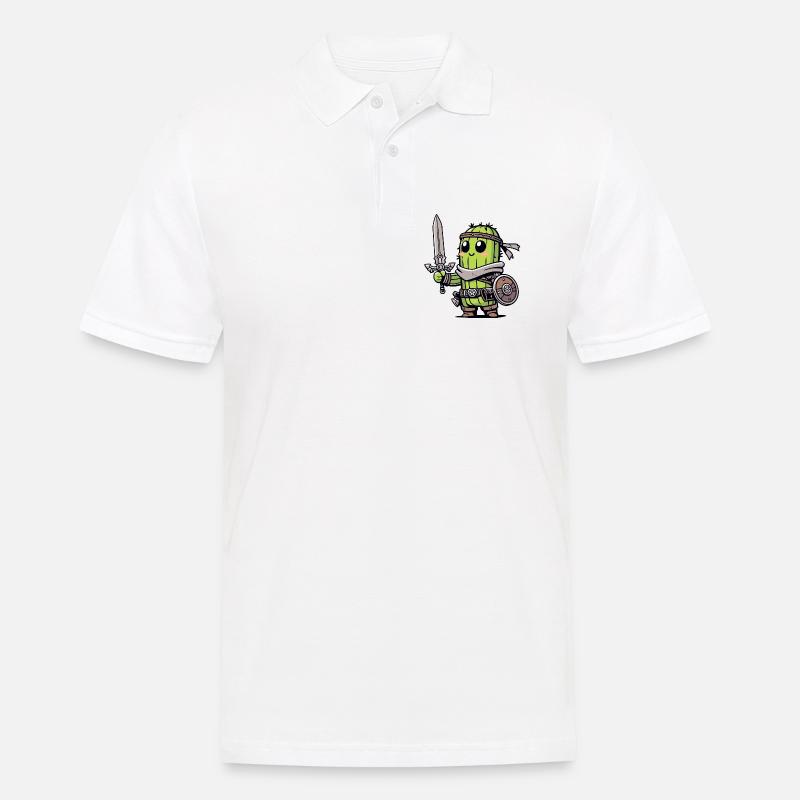 Avocado Knight: Der Bravocado-Krieger - Männer Poloshirt - Weiß