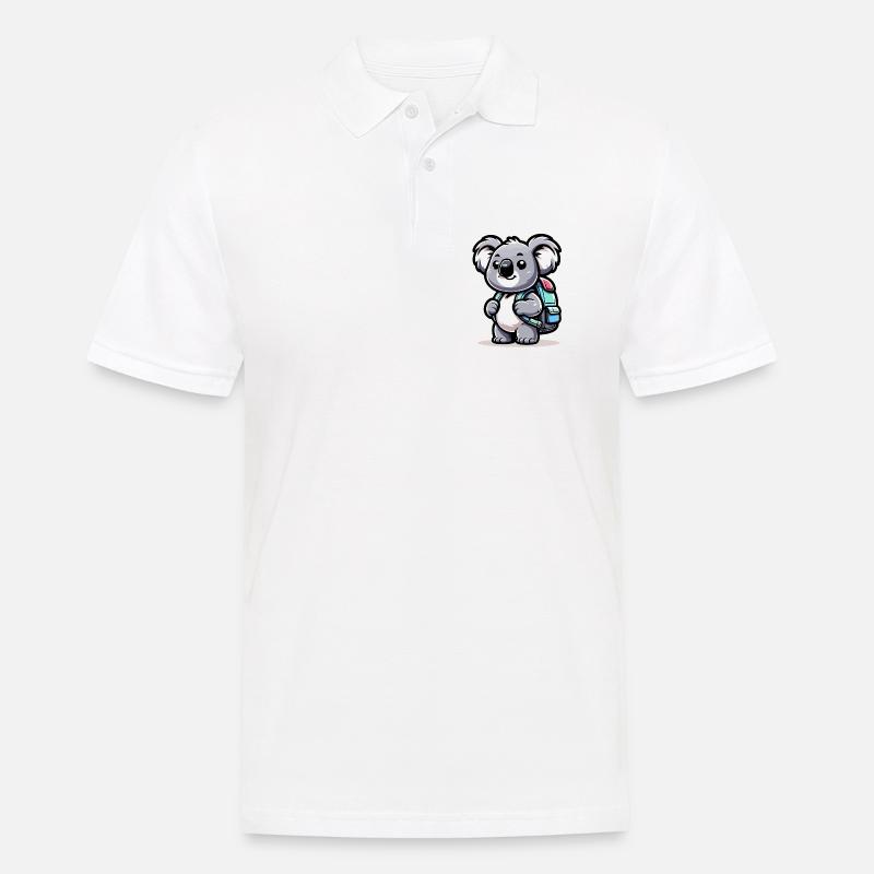 Backpacker-Koala: Der Globetrotter-Kumpel - Männer Poloshirt - Weiß