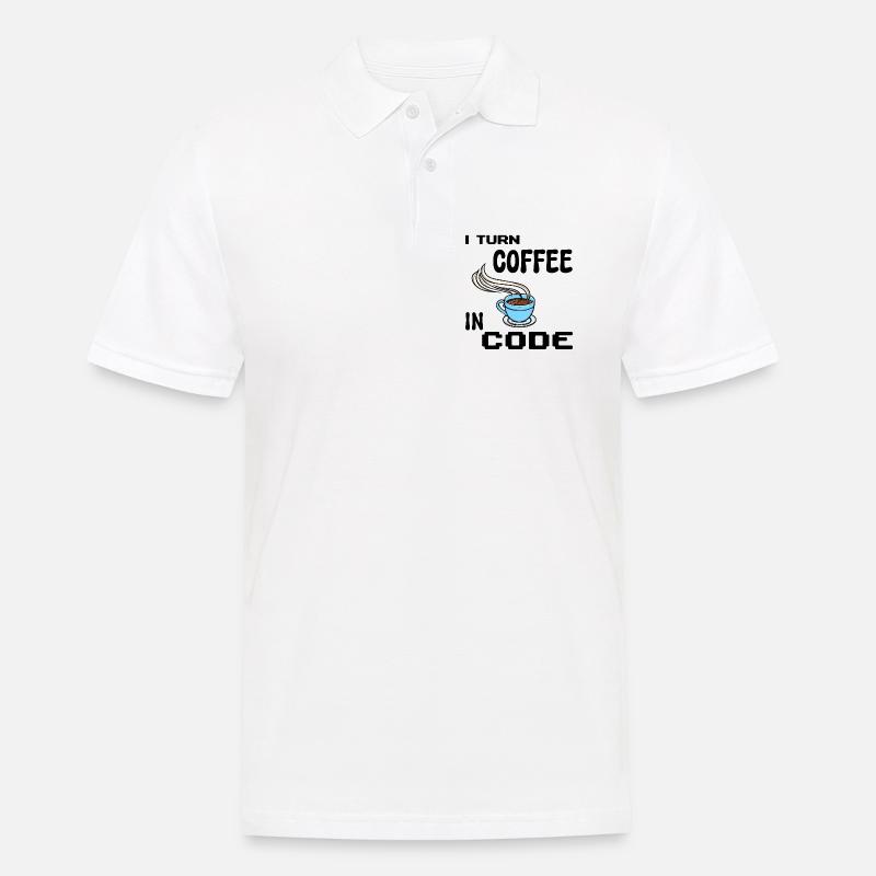 Programmeur de code Scripting Statement Développeur - Polo Homme - blanc