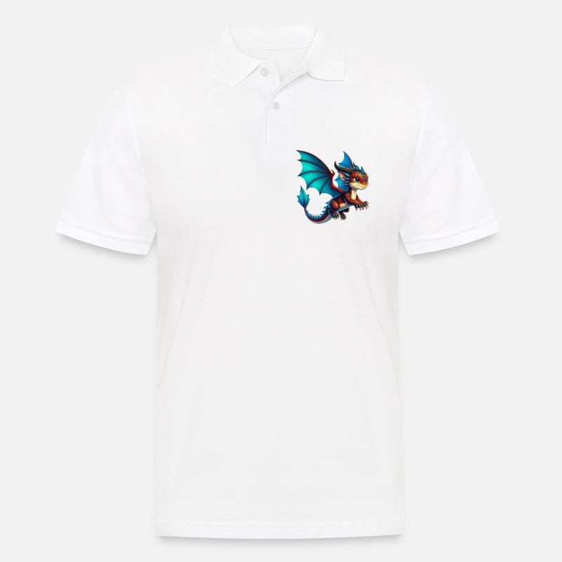 Drache - Männer Poloshirt - Weiß