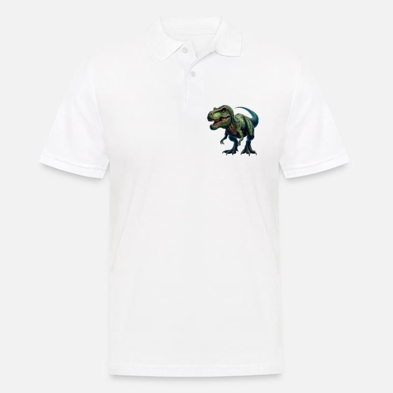 Dinosaurier - Männer Poloshirt - Weiß