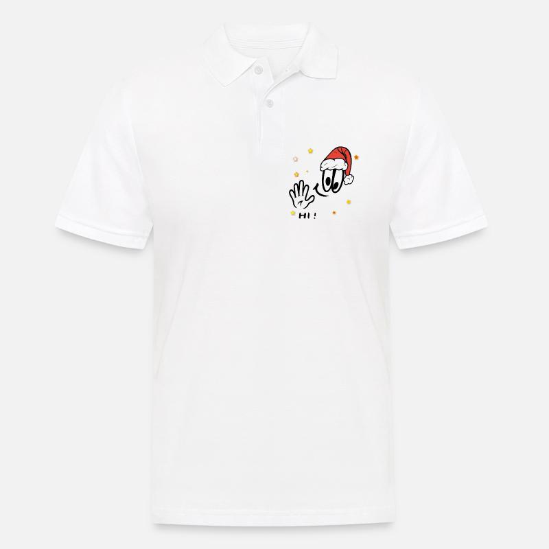 Weihnachtsmann Comic - Männer Poloshirt - Weiß
