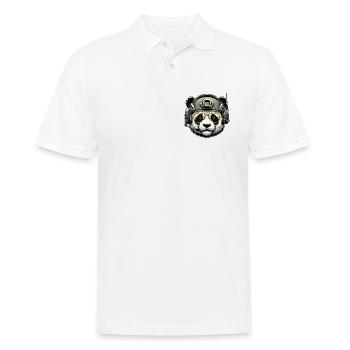 Panda Military Army Design - Men's Polo Shirt - white - Front - Kai (181cm)