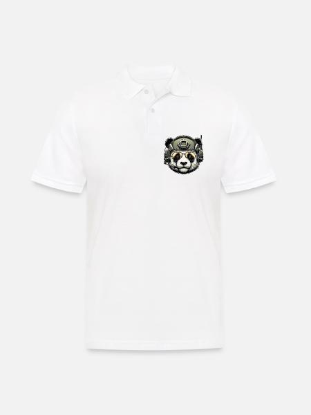 Panda Military Army Design - Men's Polo Shirt - white