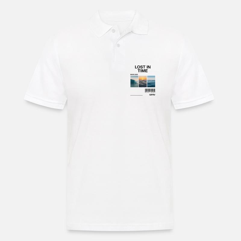 Verlorene Zeit: Miami Waves Triptychon - Männer Poloshirt - Weiß