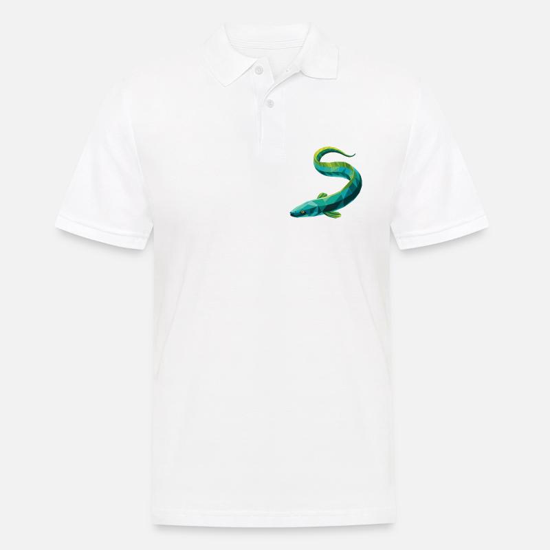 Aal - Cooles Low Poly Logo - Männer Poloshirt - Weiß