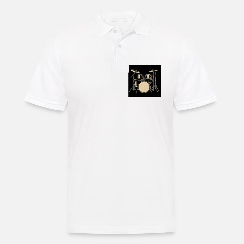 Illustration de batterie Black Silver - Polo Homme - blanc