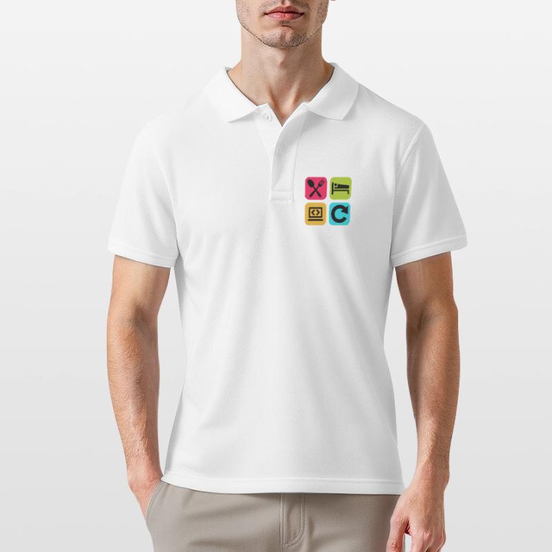 Eat Sleep Program Repeat Funny Quote Code Men's Polo Shirt