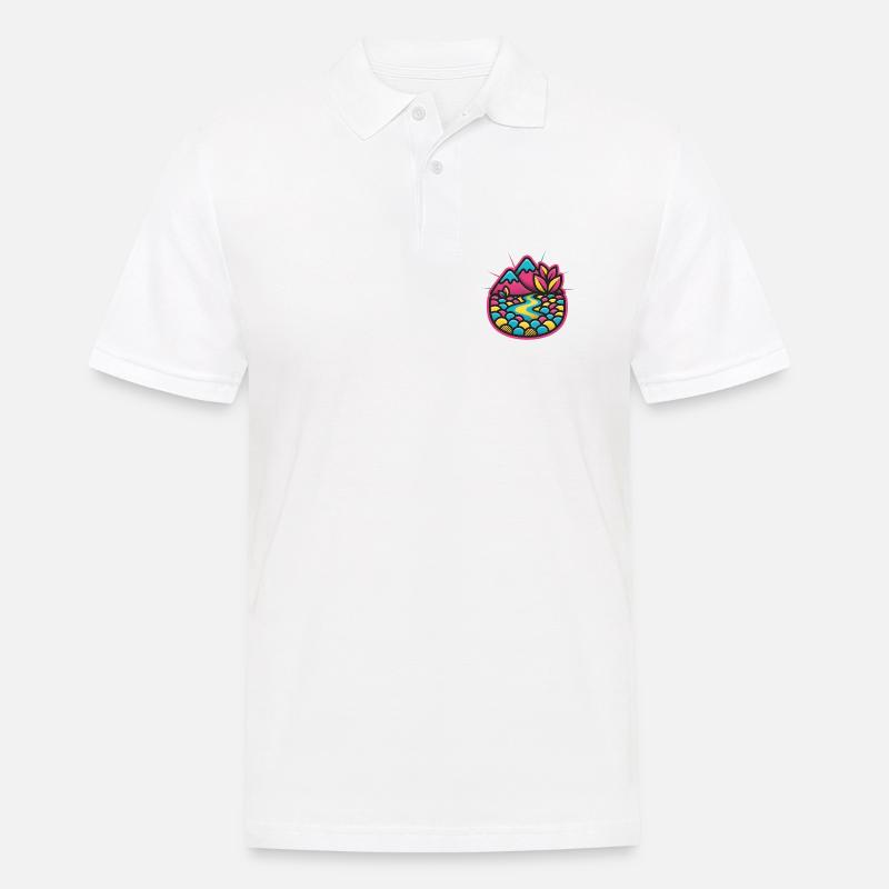 Bunte Flusslandschaft Candystyle - Männer Poloshirt - Weiß