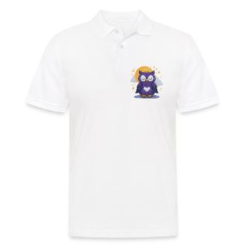 Moonlit Night Owl - Men's Polo Shirt - white - Front - Kai (181cm)