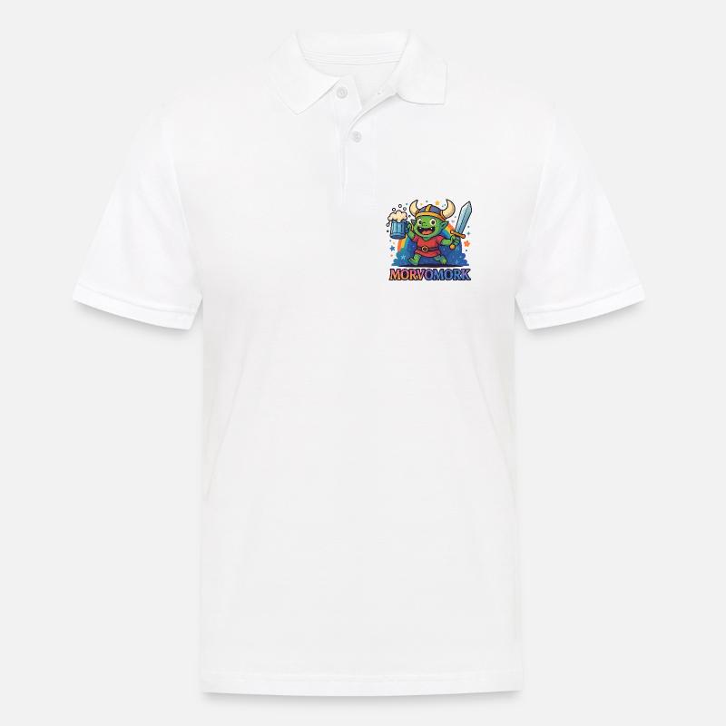 Goblin Vichingo Divertente Eroe - Polo da uomo - bianco